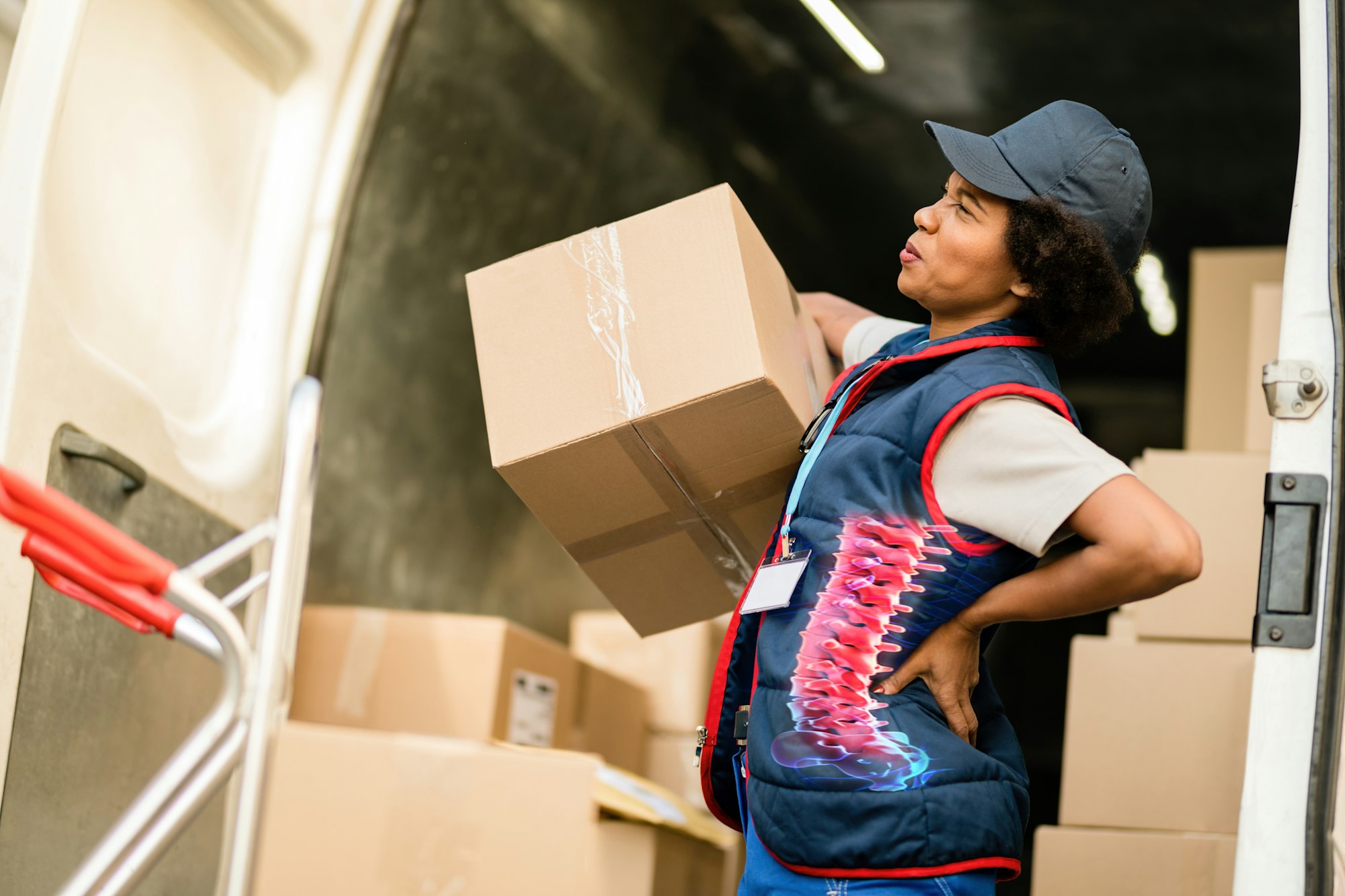 A person holding boxes in their hands