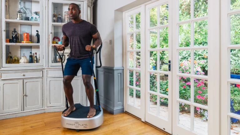 Standing on the Power Plate whole-body vibration platform