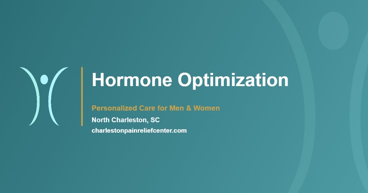 Hormone optimization therapy at Charleston Pain Relief Center in North Charleston, SC